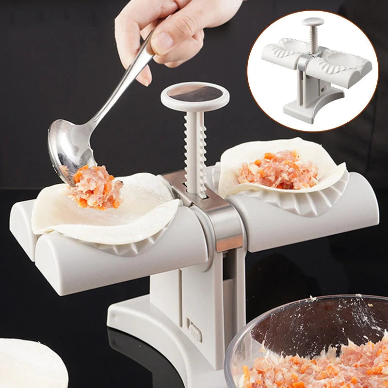 Double head dumpling mould for quick and easy dumpling making
