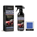 Automotive nano coating refurbishing agent 120ml bottle and microfibre towel on car paint