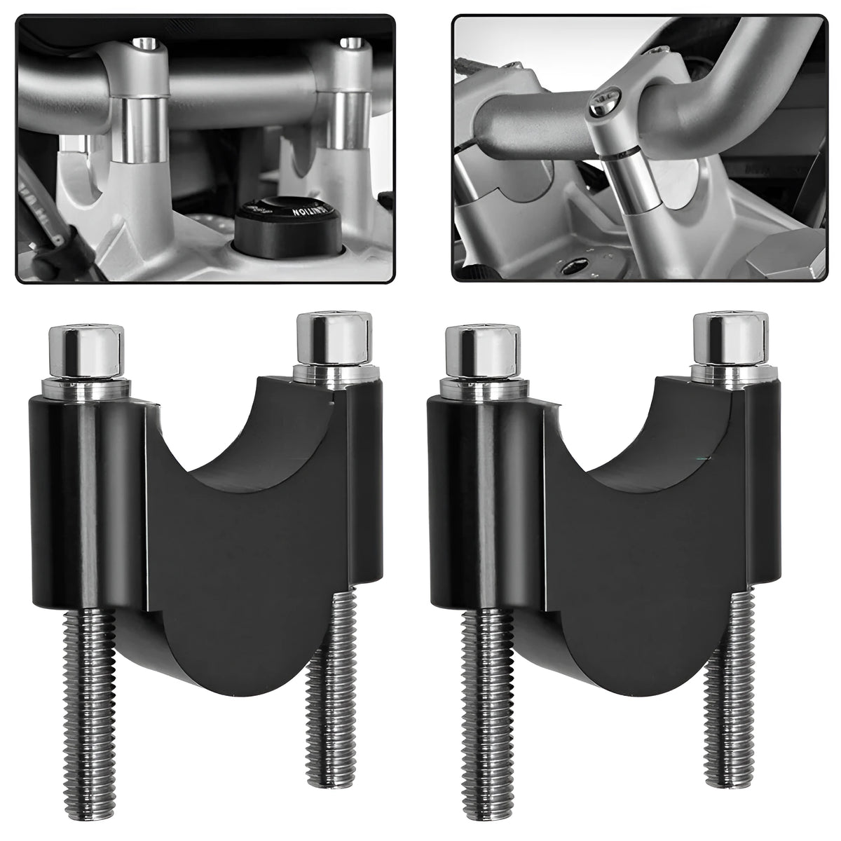 Motorcycle lifting code made from CNC aluminium alloy, available in black or silver, 22mm or 28mm diameter