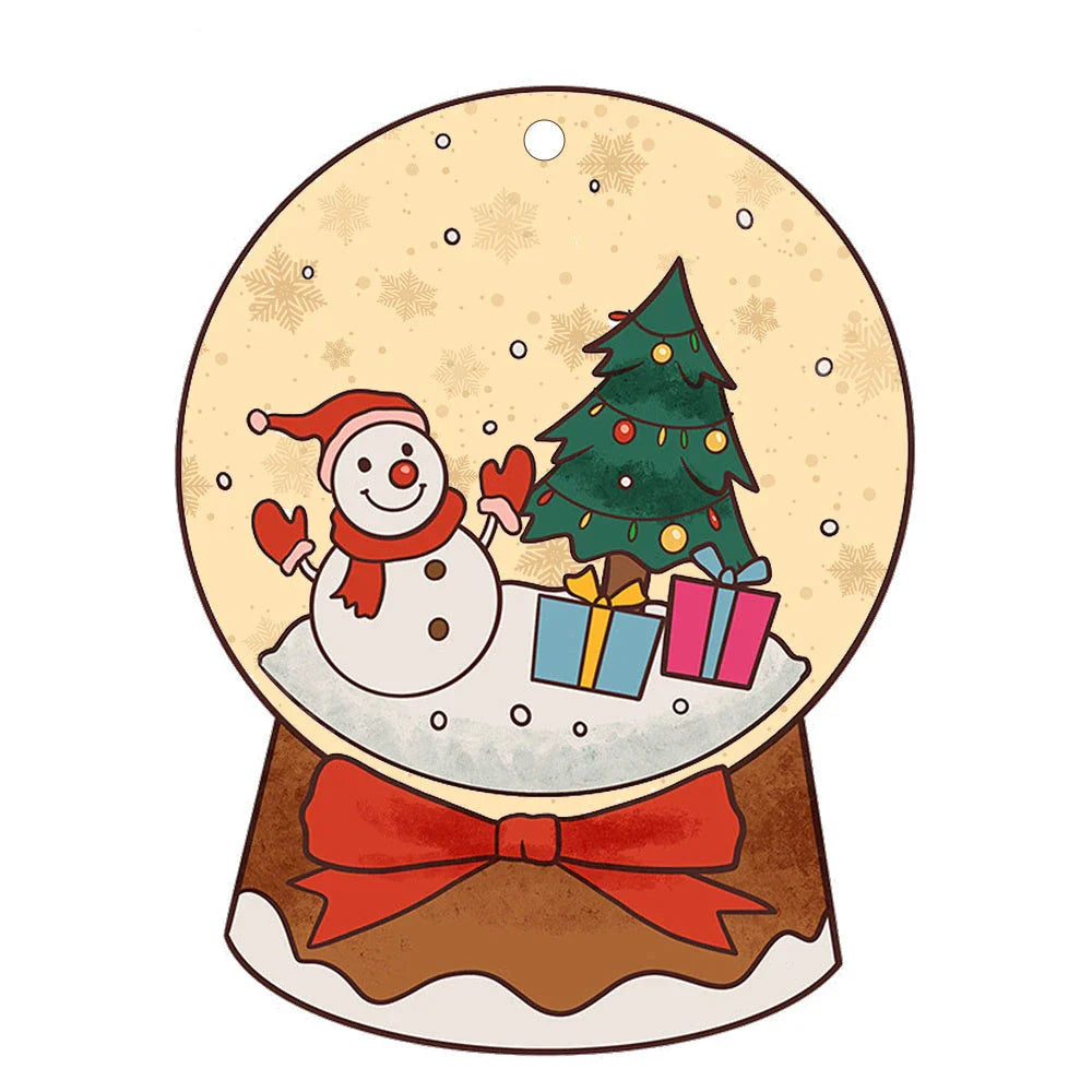 A charming acrylic car-shaped ornament with vibrant colors and a reflective finish, perfect for Christmas decor.