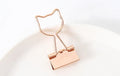 Gold plated long tail metal clip with decorative bow cactus cat flamingo love clouds motifs