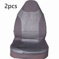 Black quilted car seat cover made of PU and polyester fabric with sponge padding.