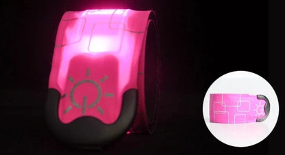 Rechargeable LED sports bracelet in multiple colours for night-time safety