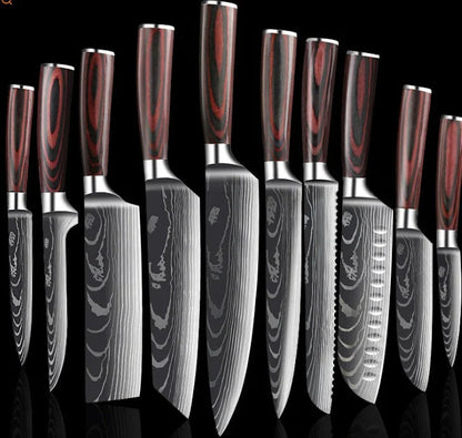 Carpenter's Special Set 6-piece and 8-piece kitchen knives with 7Cr17 stainless steel blades