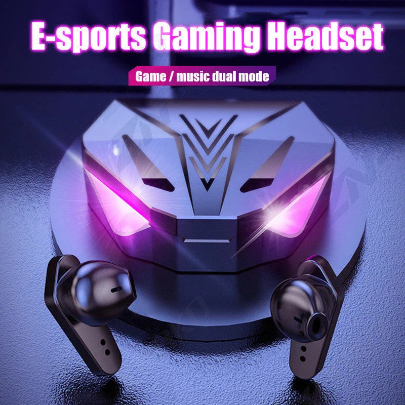 Wireless gaming headset with Bluetooth 5.0 connectivity, smart noise-cancelling, and touch controls for competitive mobile gaming