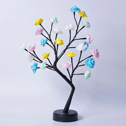 Elegant USB-powered flower lamp with detailed 3D rose design, providing warm, ambient lighting for any room