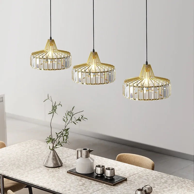 Modern crystal sun lamp droplight ceiling light in black or gold finish