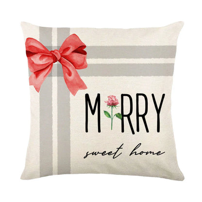 Cozy Christmas pillow covers with whimsical snowflake designs in various colors to decorate your home for the holidays.