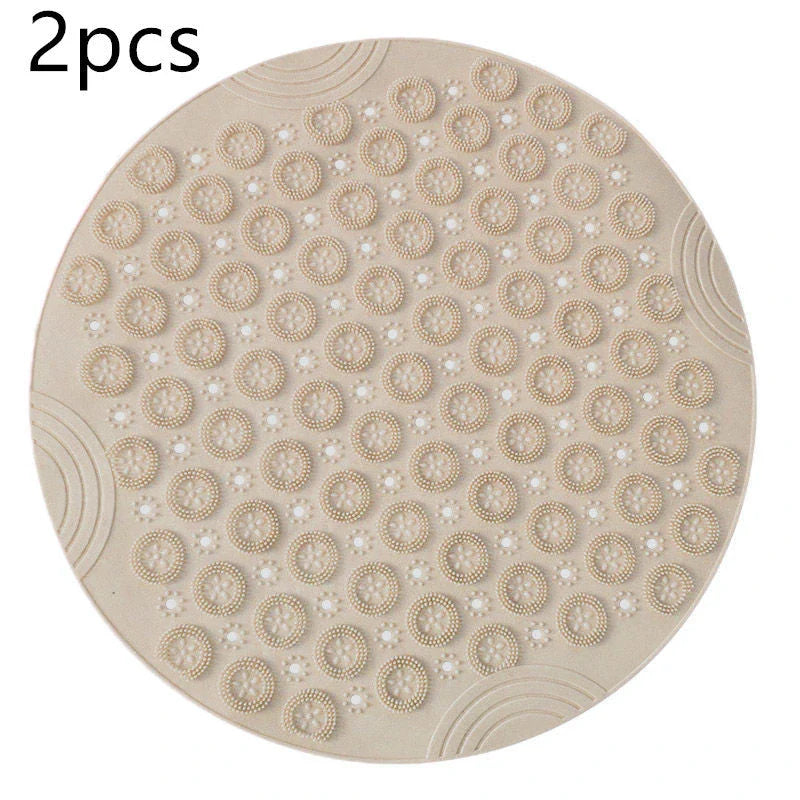 Textured Surface Round Shower Mat with Massage Texture, Non-Slip Suction Cups, and Drainage Holes for Kiwi Bathrooms