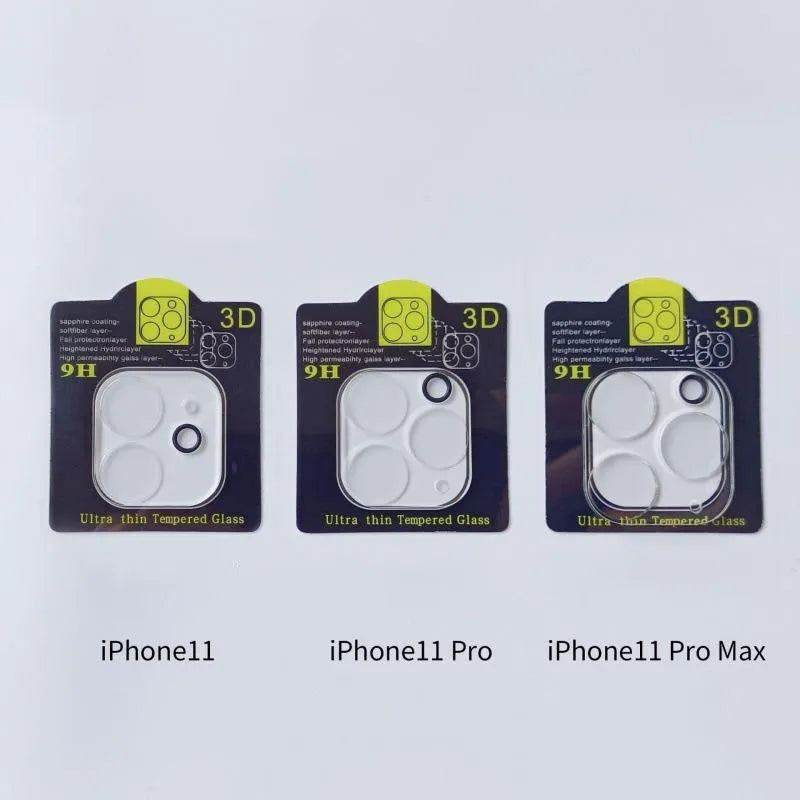 Screen printing 3D radian tempered glass lens protection film for iPhone with black luminous ring