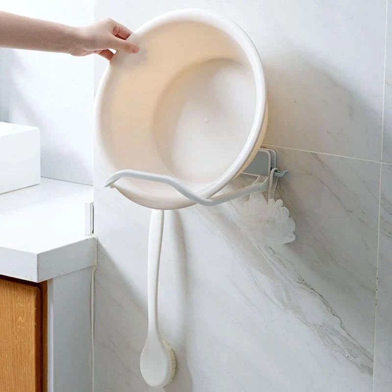 Folding storage rack with non-marking stickers in pink, blue, and grey