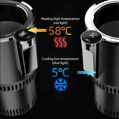 Smart Digital Display Car Cup Warmer and Cooler 2 in 1 with compact design and non-slip base