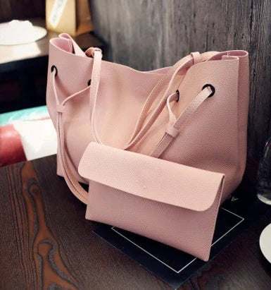 Stylish 2-in-1 Tote Bag and Crossbody Purse made of premium PU leather with spacious main compartment, zippered pockets, and adjustable strap