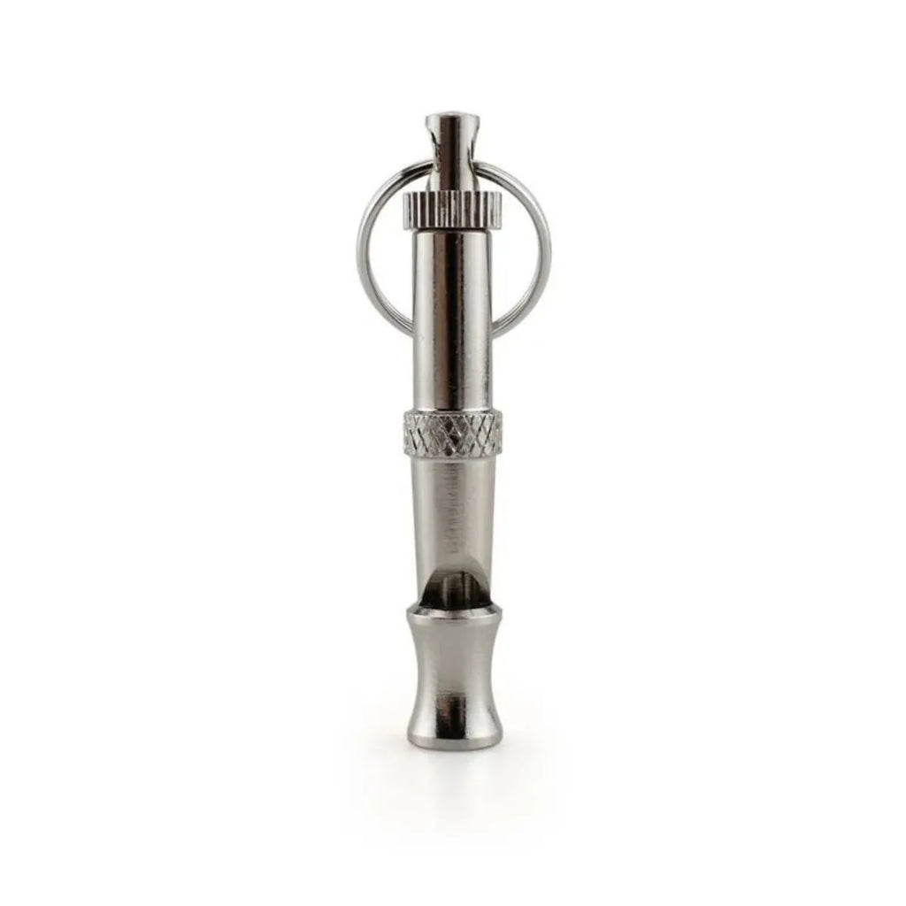 Metallic brass ultrasonic adjustable dog whistle for training with pitch control nut