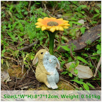 Cute bunny resin ornaments for pastoral living room decor
