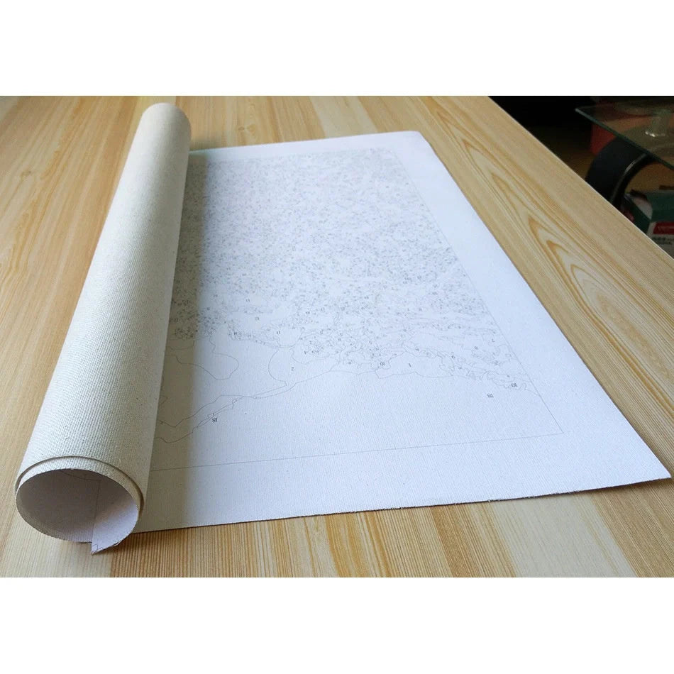 DIY digital oil painting 40×50cm on canvas with paintbrushes and hooks