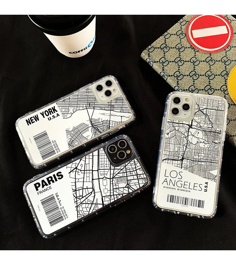 City street striped TPU phone case back cover for iPhone in Los Angeles colourway