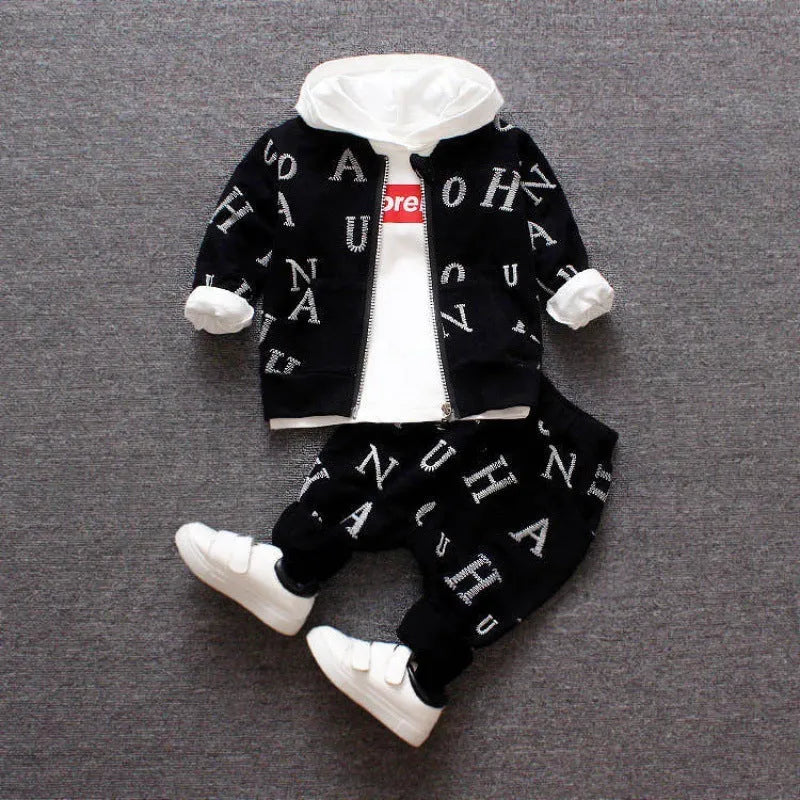 Red or white children's long sleeve clothes set in Asian sizes 80cm 90cm 100cm 110cm