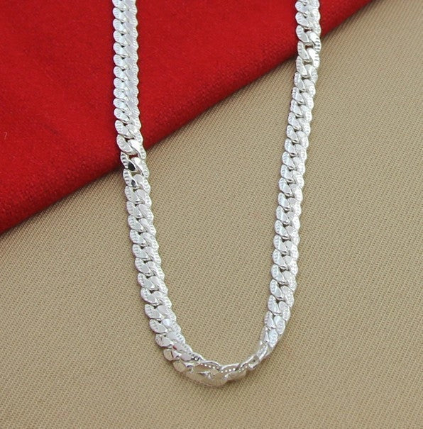 6MM Full Side Silver Plated Necklace with a sleek design, perfect for everyday wear