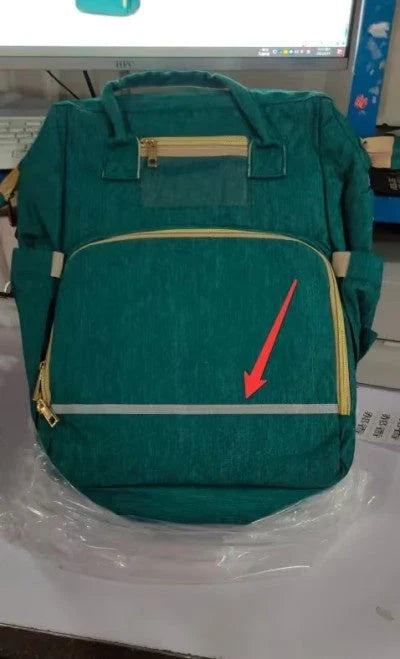 USB charging mommy bed backpack with foldable design and large capacity