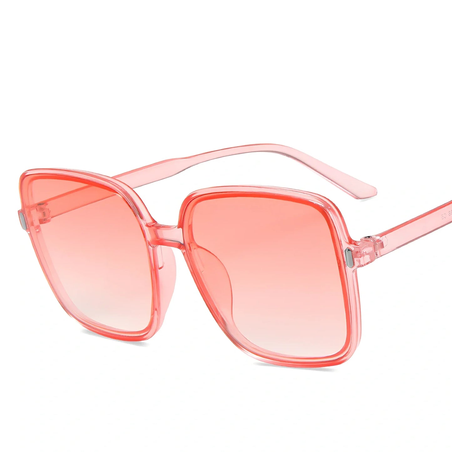 Big square sunglasses in leopard print frame with gray AC lenses, 14cm wide PC construction for UV protection