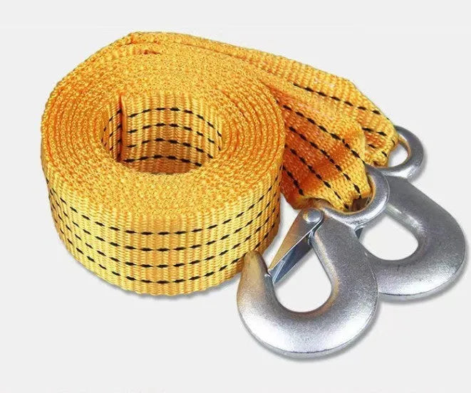 CARLIFE 3 ton yellow nylon trailer belt with eagle grappling hook for heavy duty vehicle towing