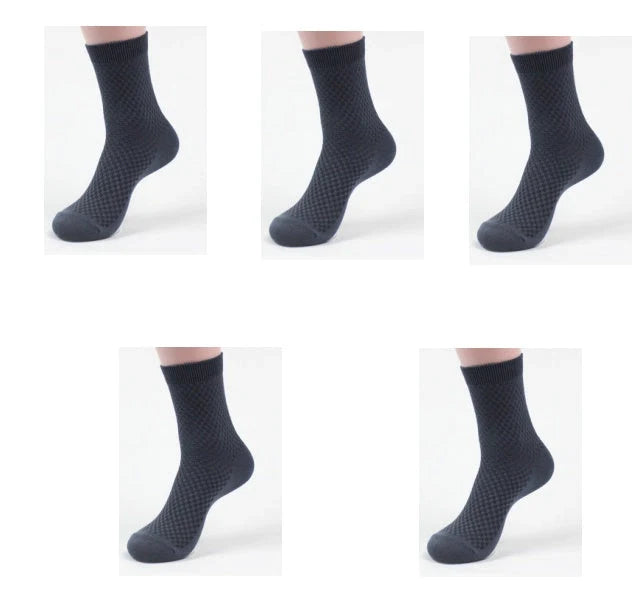 Men's bamboo fiber business socks in various colours