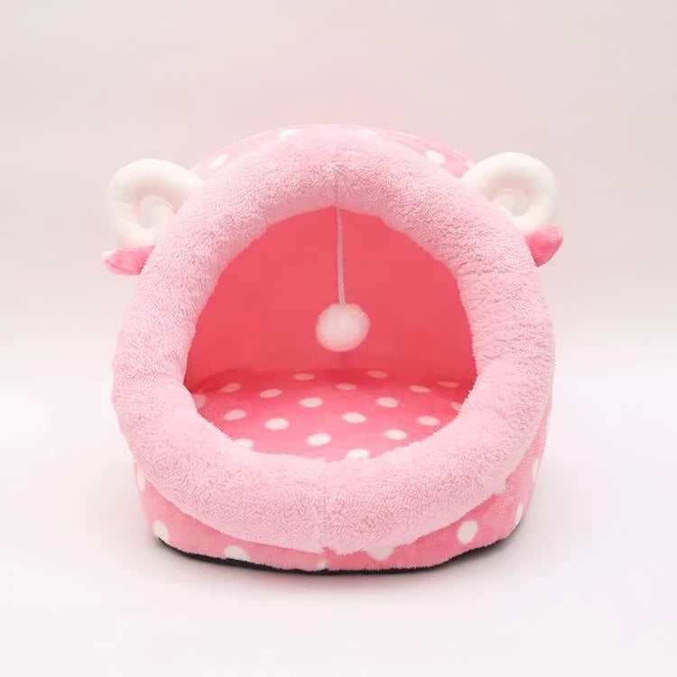 Cozy and soft cat bed in various colors and sizes, providing a comfortable and secure space for your furry friend to rest and relax.