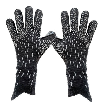 Children's football goalkeeper gloves with rubber palms in red, green, black, or orange colours