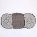 Grey pet scrubbing towel for cats, 35x80cm, made from absorbent fibre with gloved design