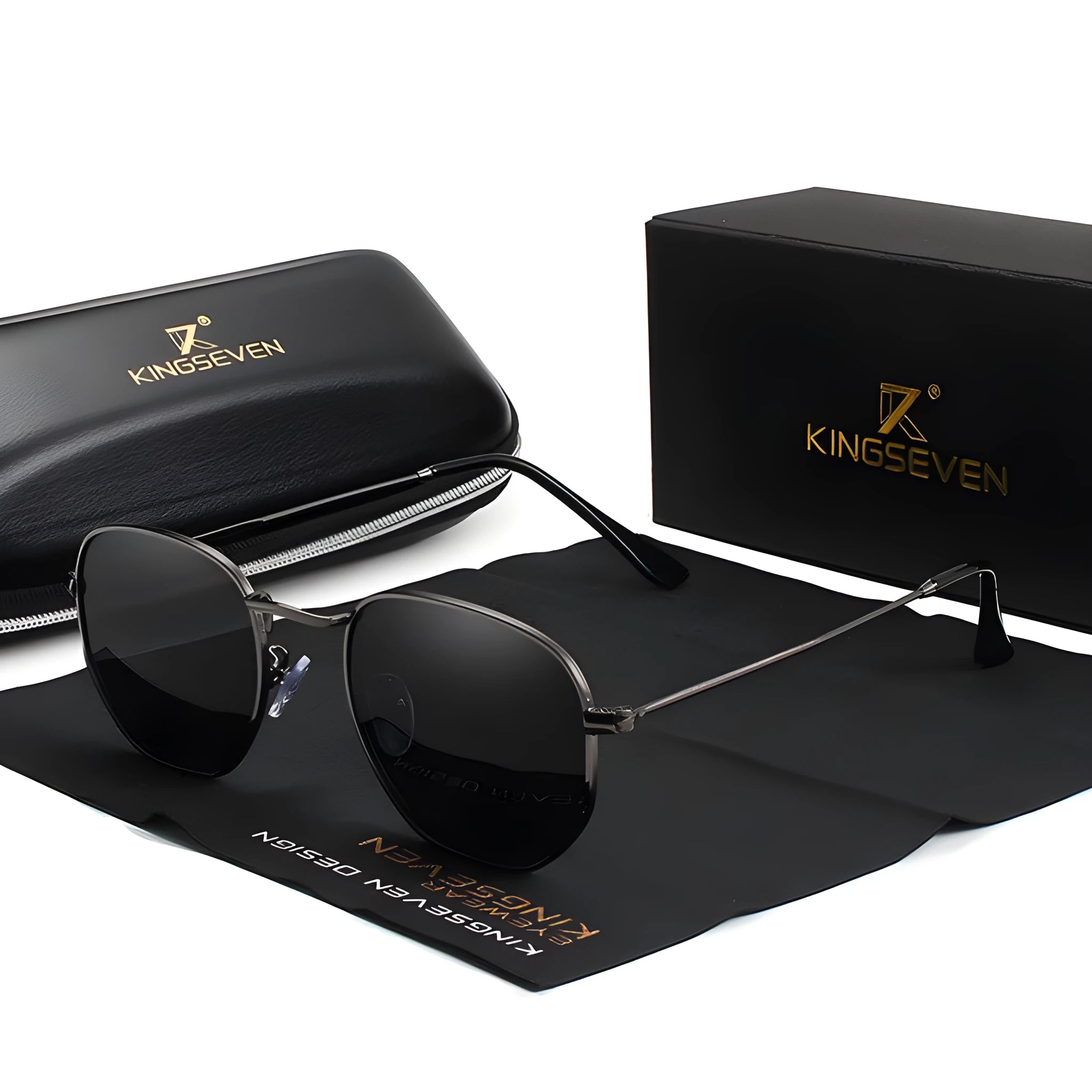 A pair of men's retro-style sunglasses with a round frame in a choice of colours.