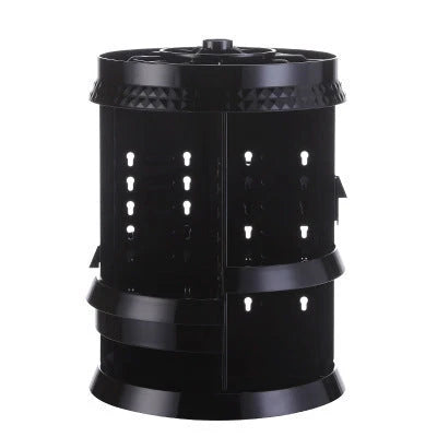 Diamond wave 360 Rotating Makeup Organizer with customizable shelves on a vanity