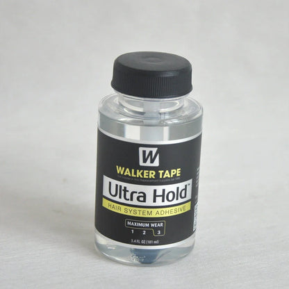 Black wig adhesive tape container with invisible strong-hold formula for hairpiece attachment