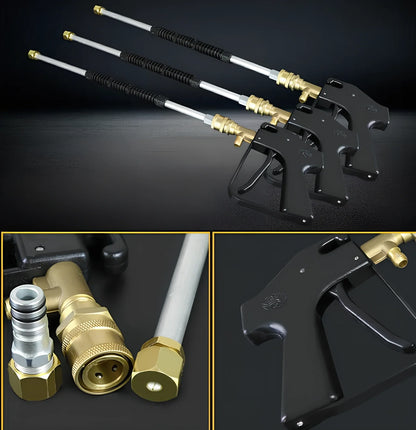 Copper-head high-pressure water gun with extended nozzle for car washing and garden cleaning