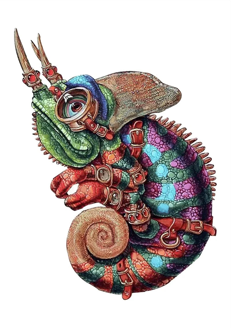 Colourful animal-shaped wooden jigsaw puzzles for children, educational and fun