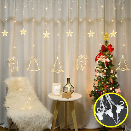 Christmas Deer Tree Bells Star String Fairy Lights for festive outdoor and indoor decoration