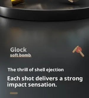Automatic loading throwing shell Glock soft elastic replica toy gun in black colour