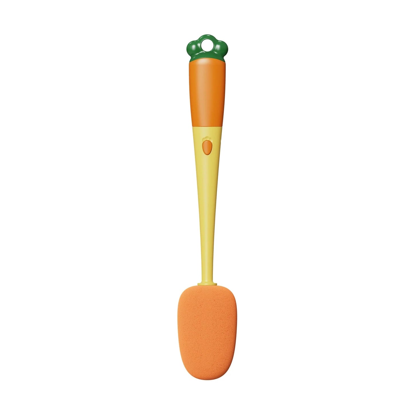3-in-1 kitchen cleaning brush with carrot design, long handle, and three brush types