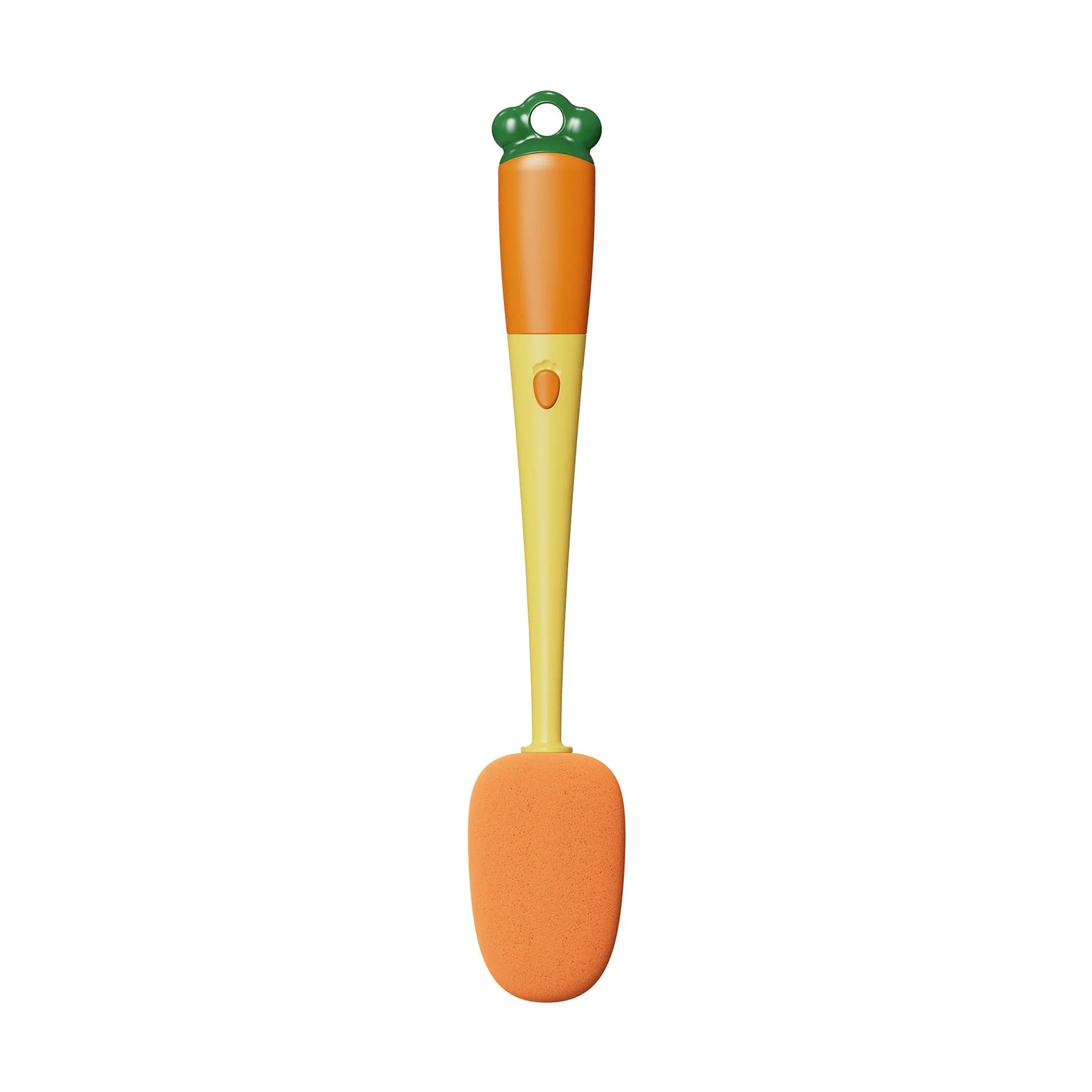 3-in-1 kitchen cleaning brush with carrot design, long handle, and three brush types