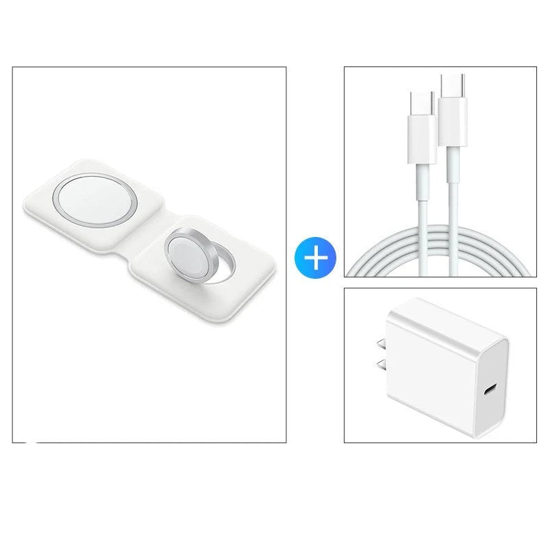 Three-in-one Wireless Charger with Magsafe Dual Magnetic Suction for Apple Devices