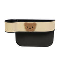 Cartoon bear design leather car seat gap storage organiser for between-seats vehicle storage