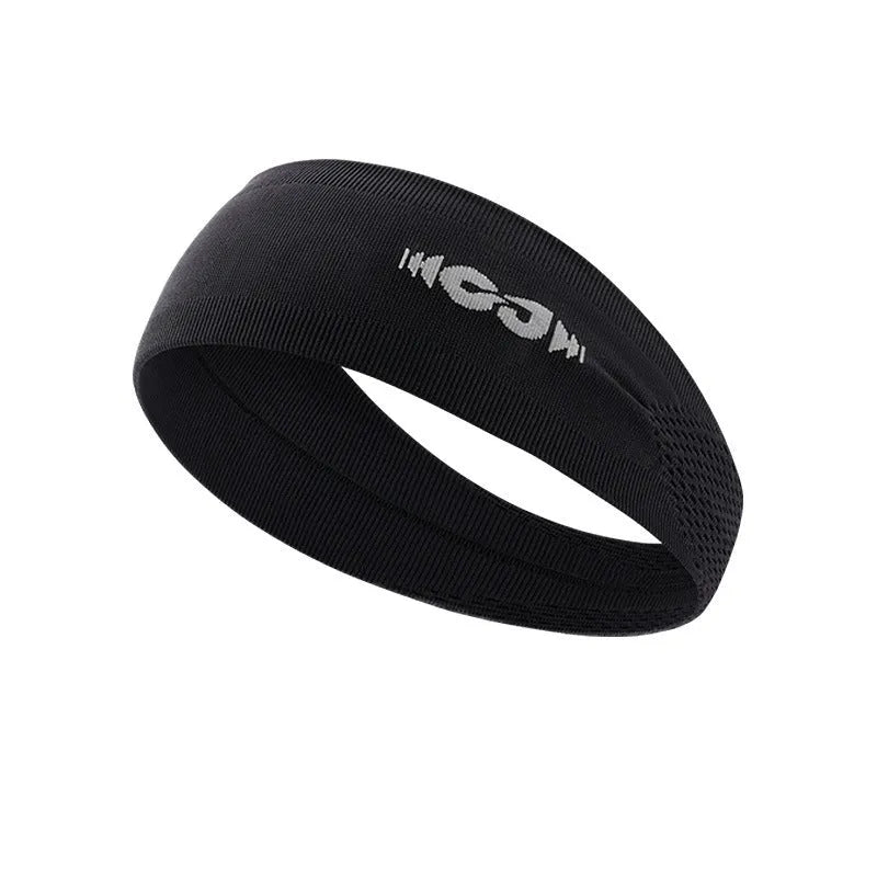 Seamless knitted exercise hair band for sports in Classic Black, Carbon Gray, and Purplish blue.