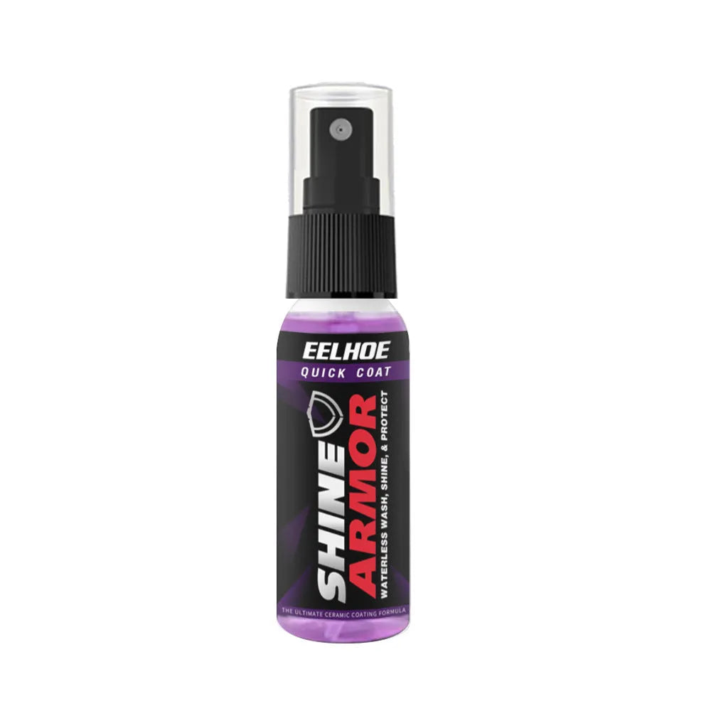 Purple car nano coating spray bottle in 30ml and 100ml sizes for vehicle paint maintenance.