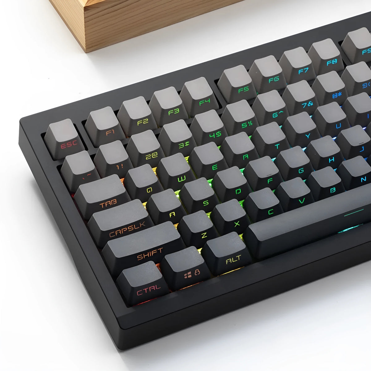 DIY mechanical keyboard kit with knob, hot-swap, RGB backlight, black ABS, 43cm