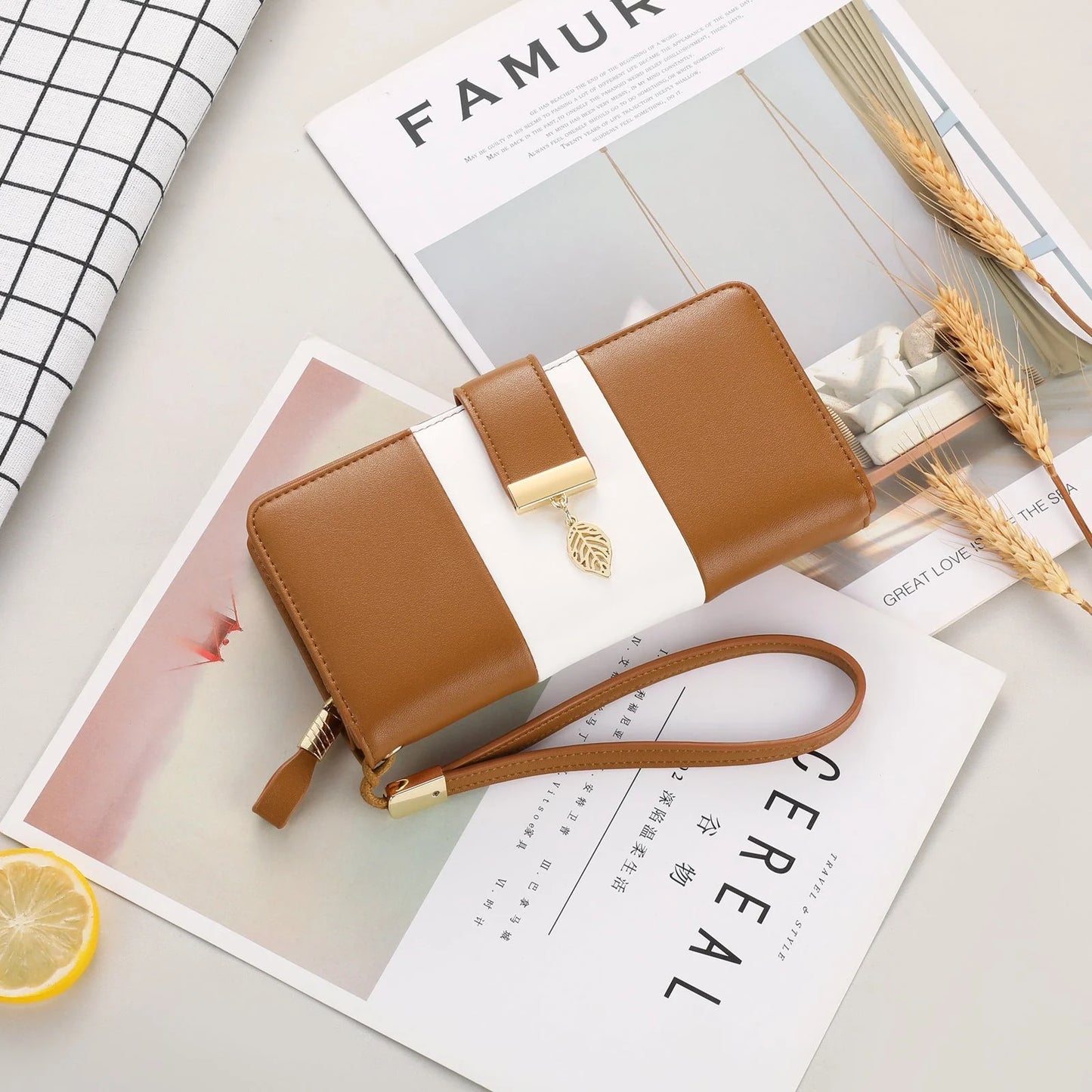 Anti-theft PU leather handbag in various colours with lock opening