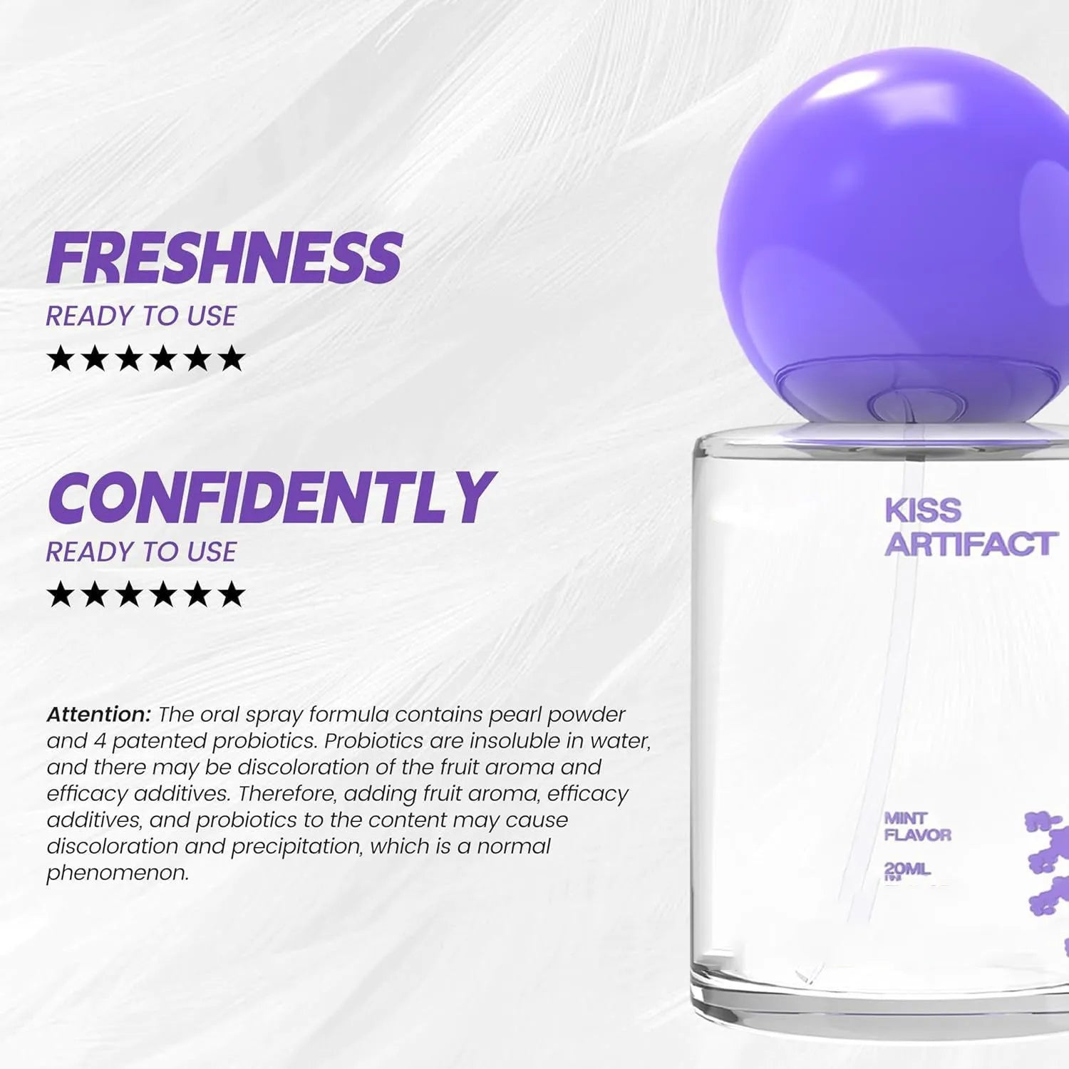 20ml portable oral spray bottle with probiotics for mouth and throat hydration