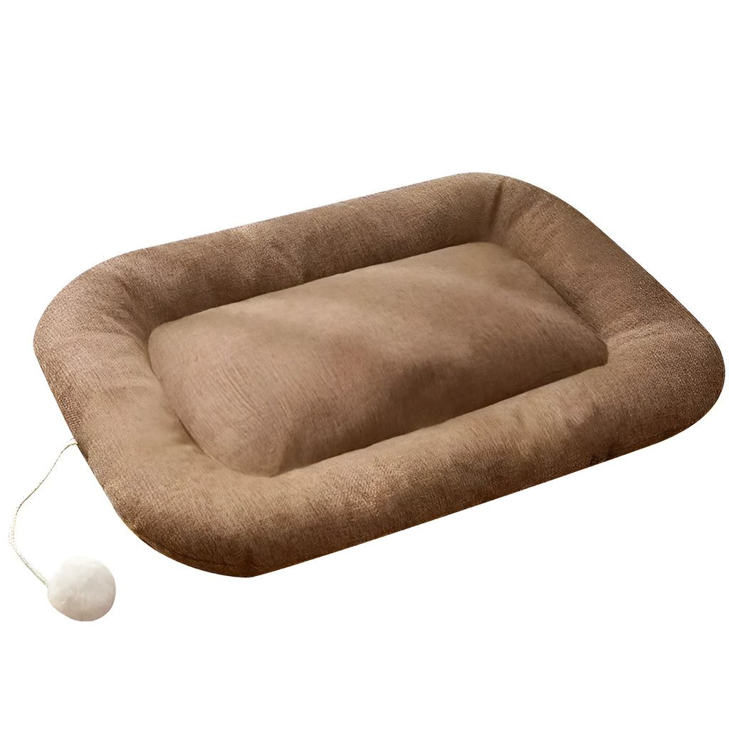 Brown and green kennel pad for dogs serving as summer cooler cushion and cat litter mat in four sizes