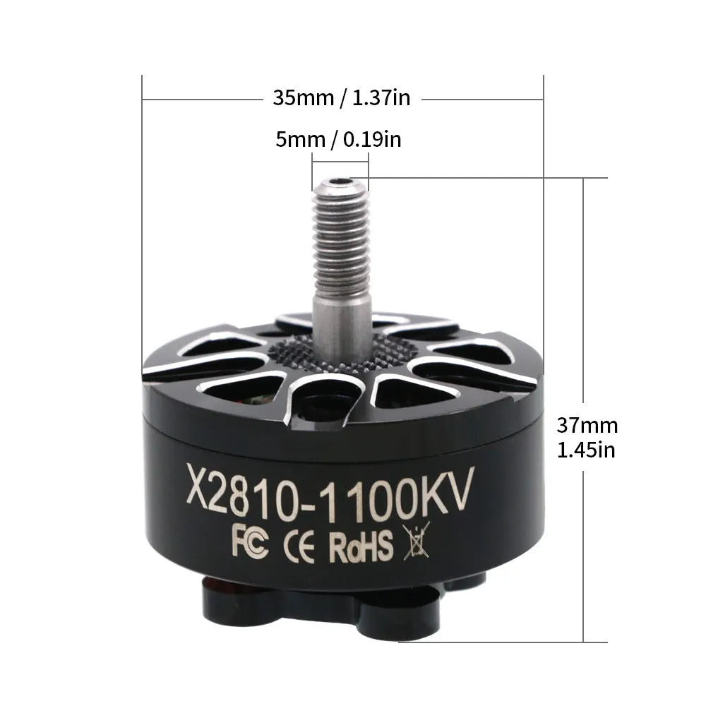 X2 810 brushless outrunner motor for RC drones and aircraft, metal construction.