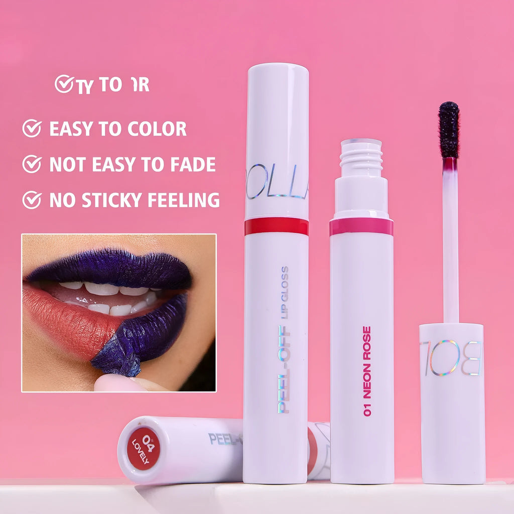Tearing type matte finish lip gloss, long-lasting moisturising, nonstick cup, 6 colour options