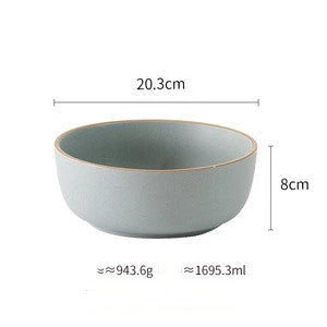 Matte ceramic plate set with sesame point glaze, microwave and dishwasher safe